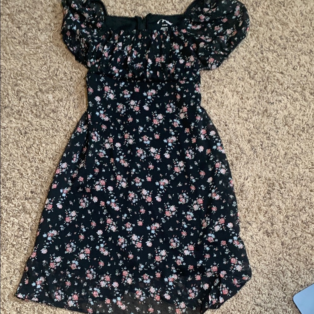 Art Class Pink Ruffled Off-Shoulder Sundress